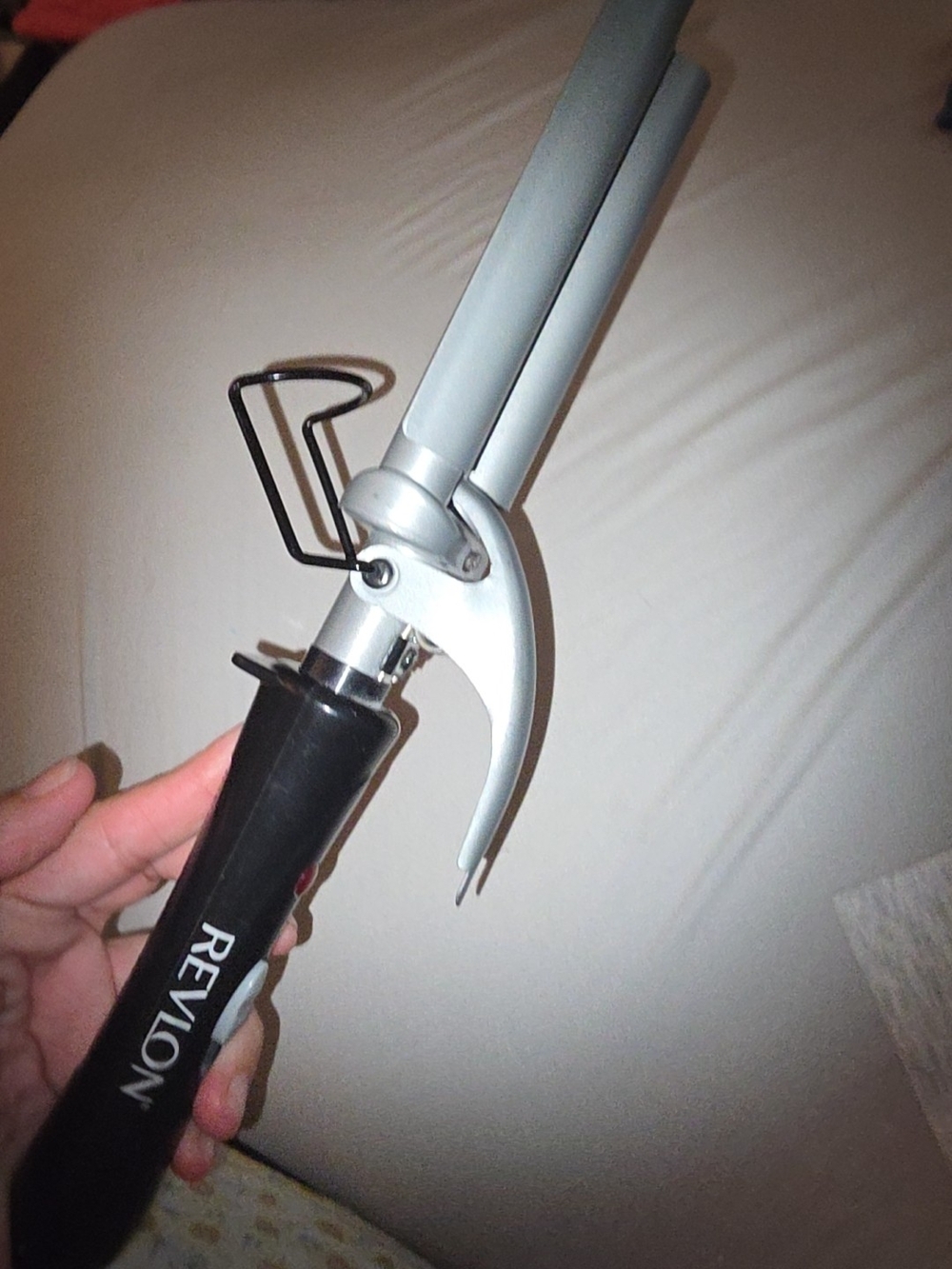 Revlon Silver Double Barrel Curling Iron with Black Handle